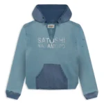 satoshi nakamoto distressed v cut hoodie