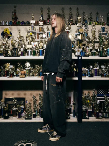 SATOSHI NAKAMOTO STAR STUDDED SWEATPANT