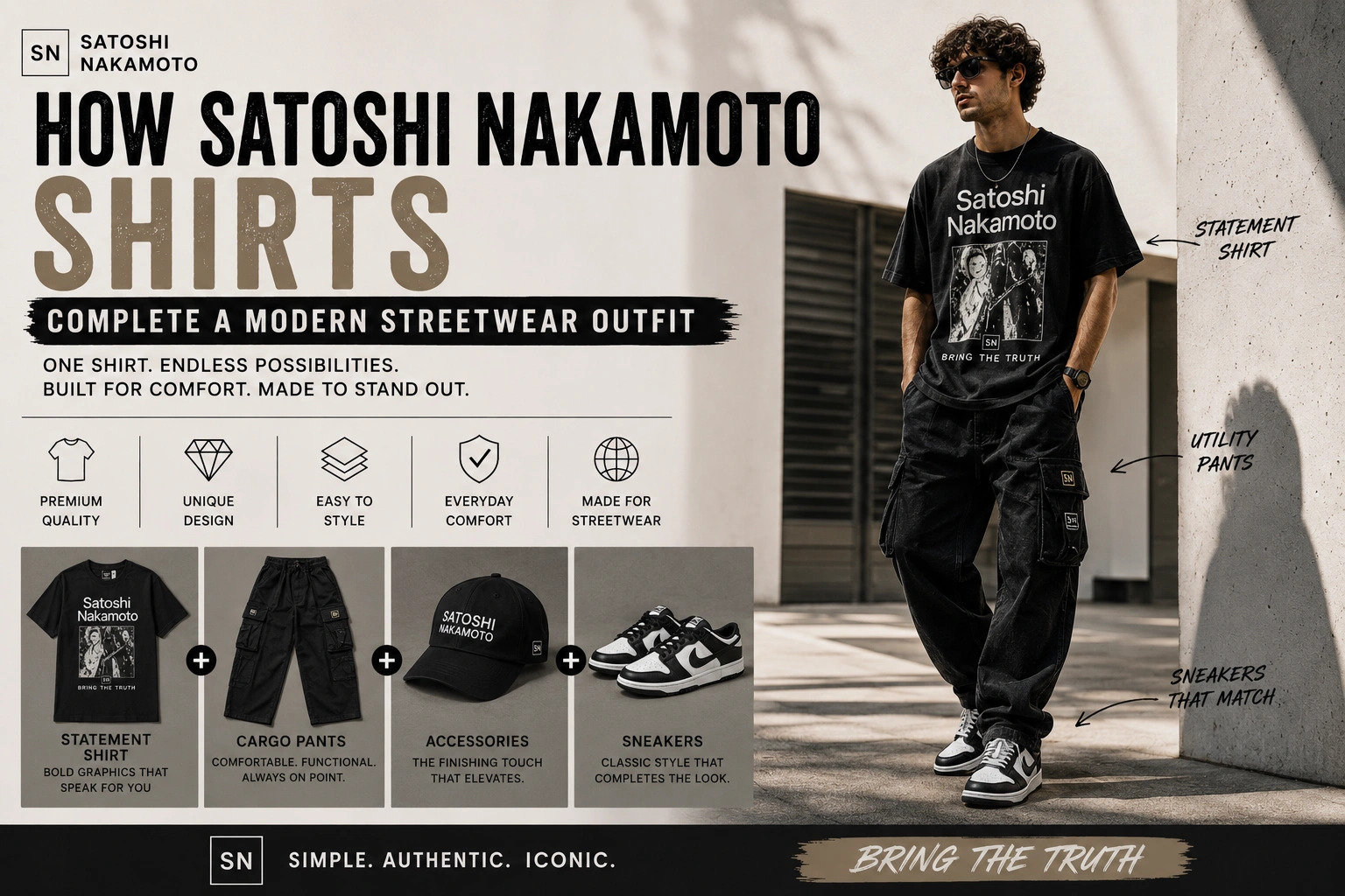 How Satoshi Nakamoto Shirts Complete a Modern Streetwear Outfit